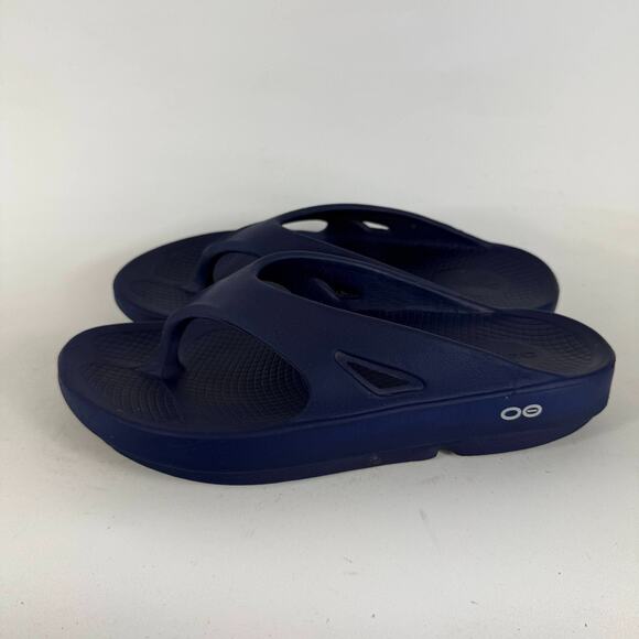 Oofos Original Thong Women's 10 Navy Rubber Open Toe Slip-On Flip Flop Sandals - Picture 5 of 9